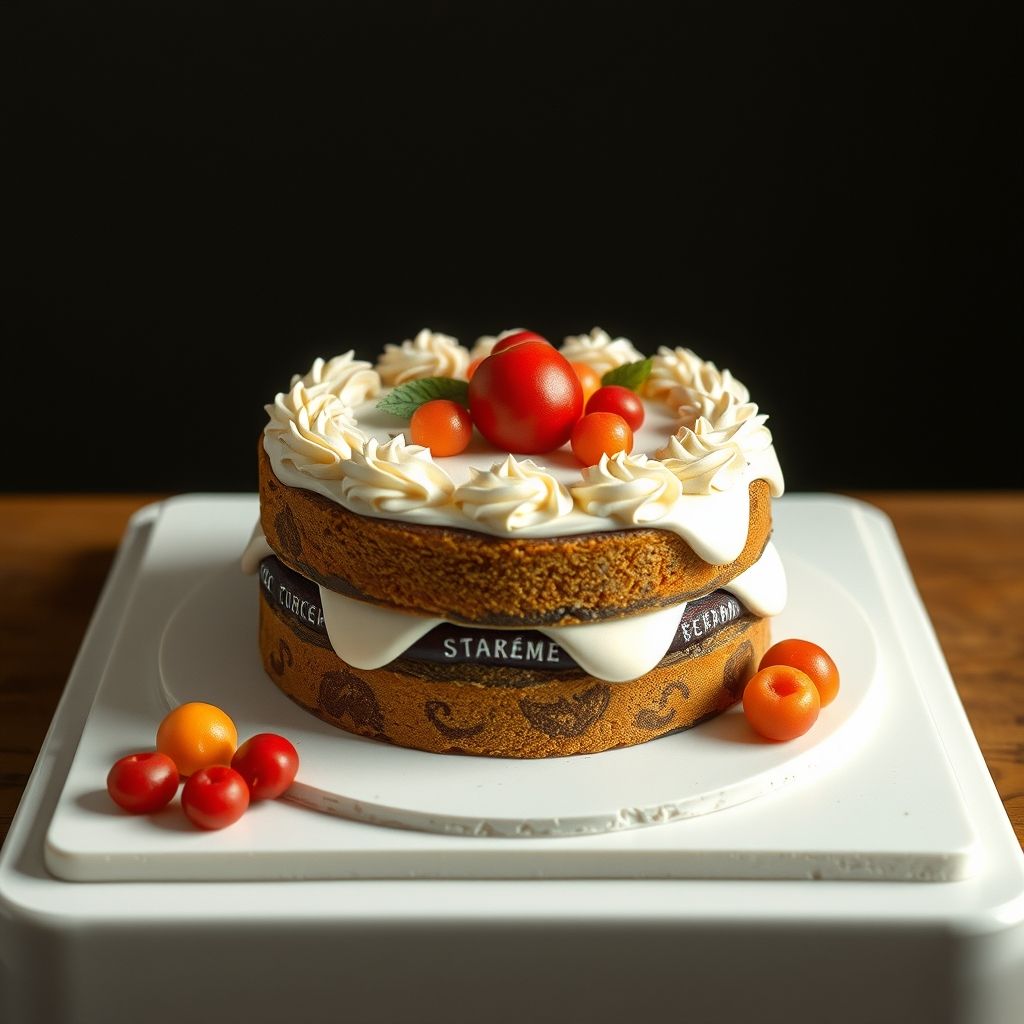 Gâteau décoré après fabrication
